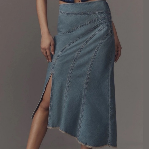 Pilcro Blue Maxi Denim Skirt - Picture 1 of 6